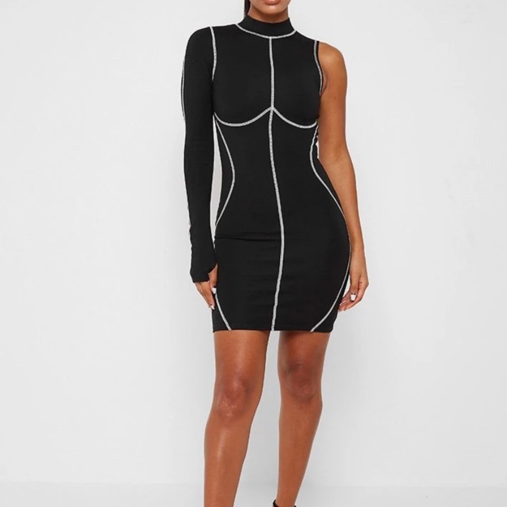 Maniere De Voir - One Sleeve Mini Dress | US 4